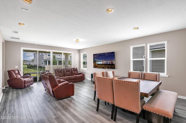 54 Pepperpike Way, Saint Augustine, FL 32092 - living area with wood finished floors, baseboards, a textured ceiling, and recessed lighting