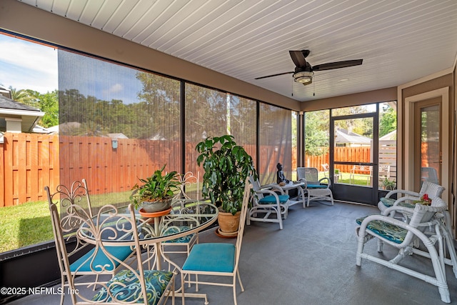 271 Roaring Brook Dr, Saint Augustine, FL 32084 - sunroom featuring a ceiling fan