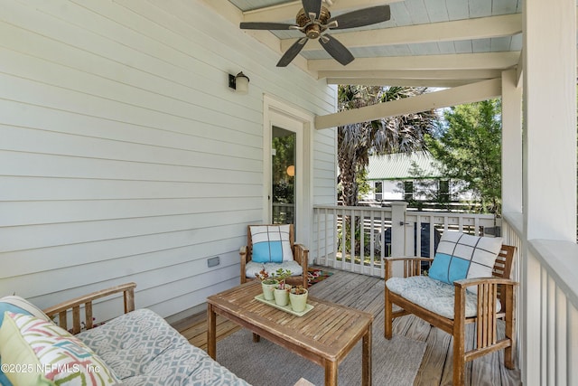 171 Twine St, Saint Augustine, FL 32084 - wooden deck featuring a ceiling fan