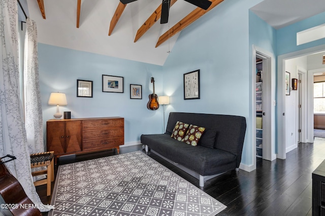 171 Twine St, Saint Augustine, FL 32084 - living area with wood finished floors, a ceiling fan, and baseboards