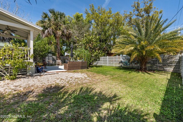 171 Twine St, Saint Augustine, FL 32084 - view of yard with ceiling fan and a patio area