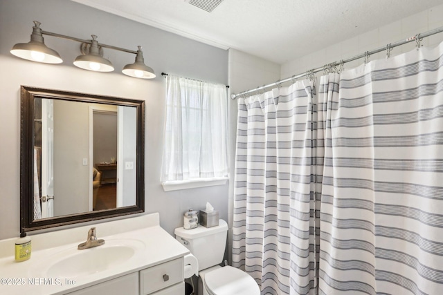 232 Shell Bluff Ct, Ponte Vedra Beach, FL 32082 - bathroom with vanity, toilet, and a shower with shower curtain