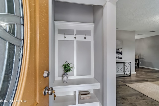5916 Redberry Ln, Jacksonville, FL 32211 - mudroom featuring wood finished floors and a textured ceiling