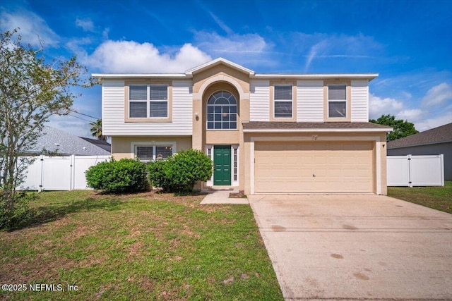 12 Roxland Ln, Palm Coast, FL 32164 - traditional-style house featuring a gate, a garage, concrete driveway, and stucco siding