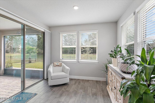 52 Bent Lake Ct, Saint Augustine, FL 32095 - sitting room with plenty of natural light, wood finished floors, baseboards, and a textured ceiling