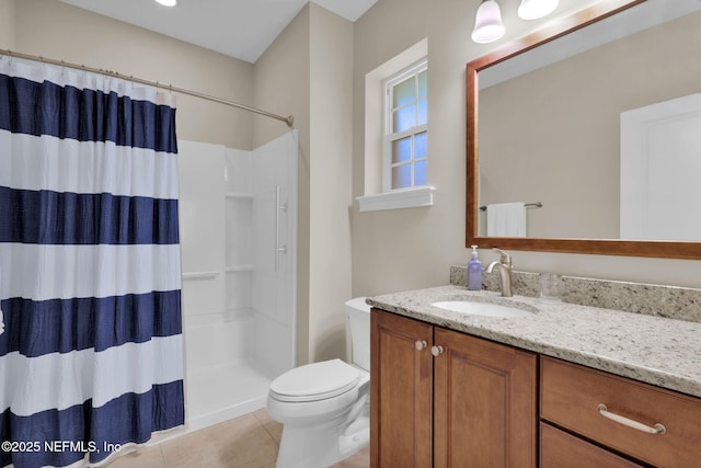 104 Hickory Hill Dr, Saint Augustine, FL 32095 - full bath with vanity, tile patterned flooring, and curtained shower