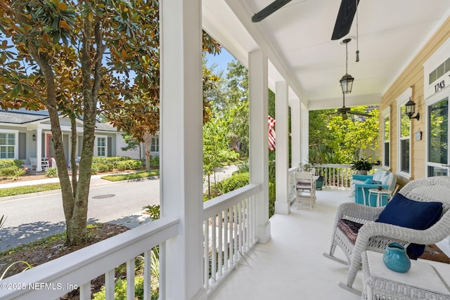 1743 Azalea St, Fernandina Beach, FL 32034 - porch featuring a ceiling fan