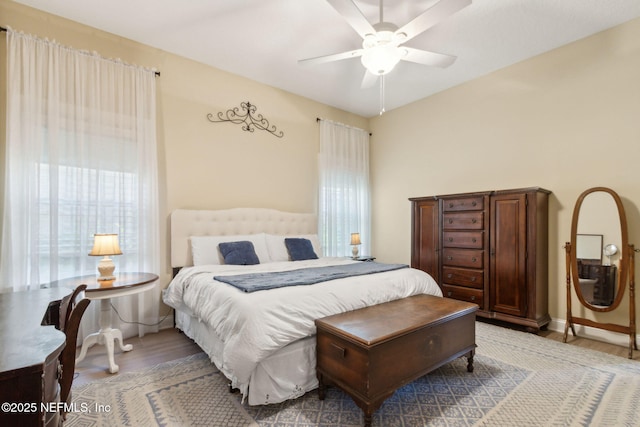 1743 Azalea St, Fernandina Beach, FL 32034 - bedroom with wood finished floors and a ceiling fan