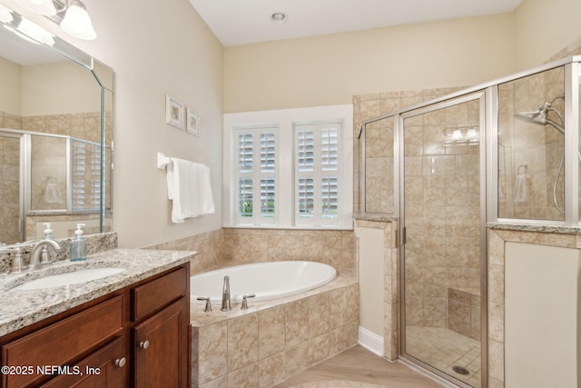 1743 Azalea St, Fernandina Beach, FL 32034 - full bath with a bath, vanity, and a shower stall