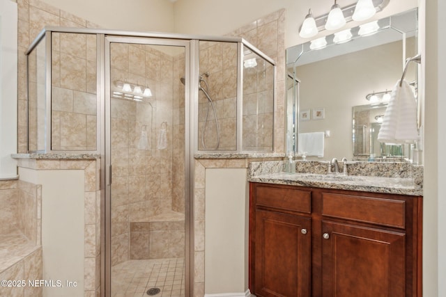 1743 Azalea St, Fernandina Beach, FL 32034 - bathroom featuring vanity and a stall shower