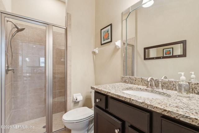 1743 Azalea St, Fernandina Beach, FL 32034 - bathroom with vanity, toilet, and a stall shower