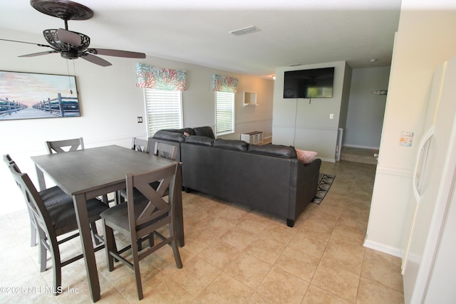 58 Islander Cir, Saint Augustine, FL 32080 - dining space with a ceiling fan and light tile patterned flooring