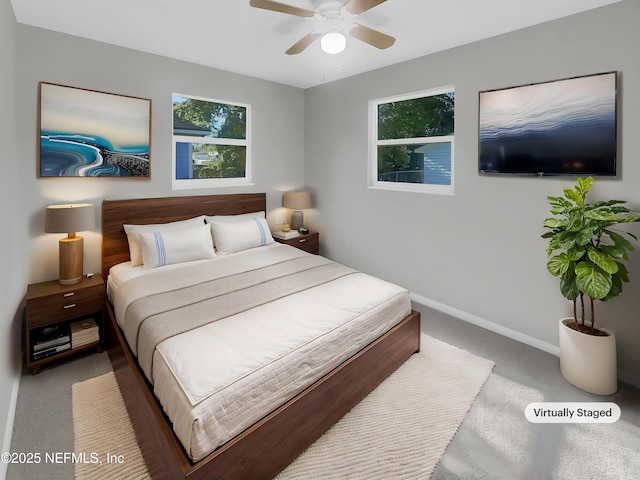 2926 Hunt St, Jacksonville, FL 32254 - bedroom with carpet floors, baseboards, and ceiling fan