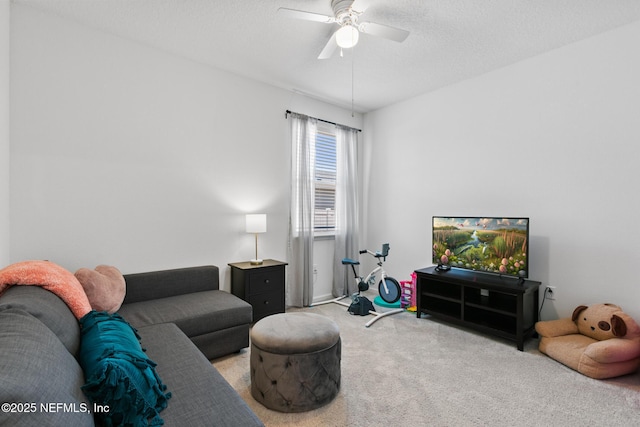 1305 Panther Lk Parkway, Jacksonville, FL 32221 - carpeted living room featuring a ceiling fan