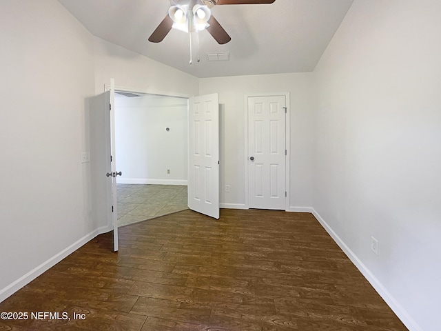 624 Staffordshire Dr, Jacksonville, FL 32225 - unfurnished bedroom with wood finished floors, baseboards, and ceiling fan
