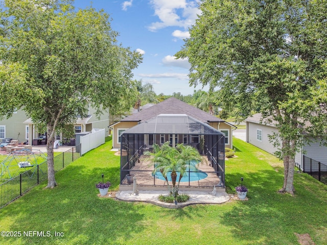 104 Twin Lakes Dr, Saint Augustine, FL 32084 - view of yard featuring a patio and a lanai