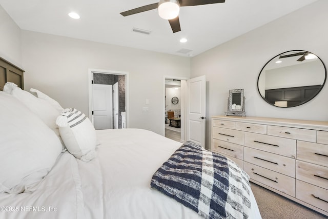 264 Windermere Way, Saint Augustine, FL 32095 - carpeted bedroom with a ceiling fan and recessed lighting