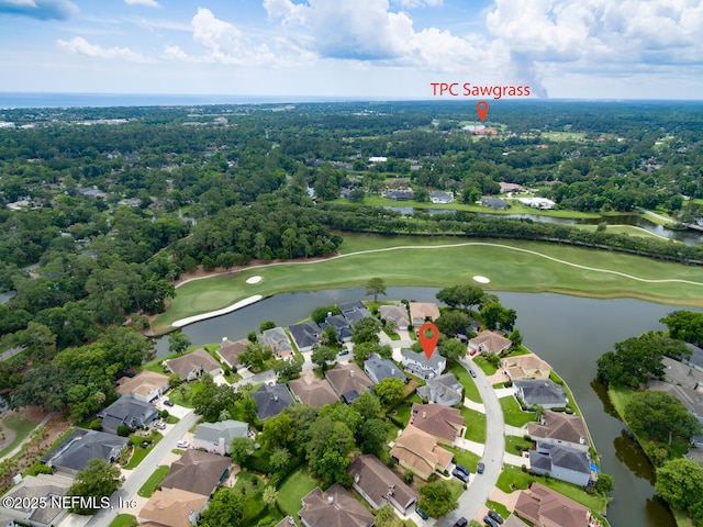 6547 Burnham Cir, Ponte Vedra Beach, FL 32082 - aerial perspective of suburban area featuring a golf course and a large body of water