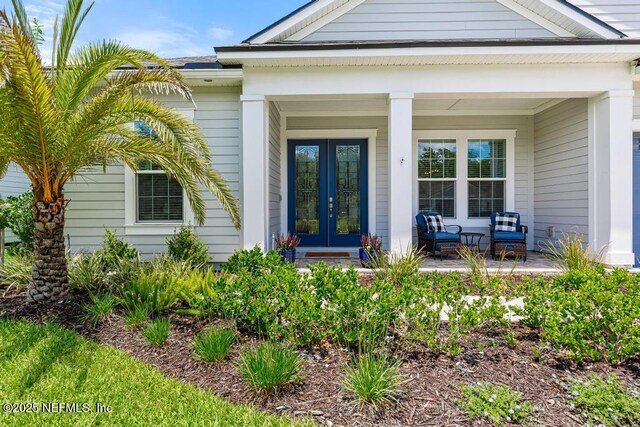 638 Windley Dr, Saint Augustine, FL 32092 - property entrance with french doors and a porch