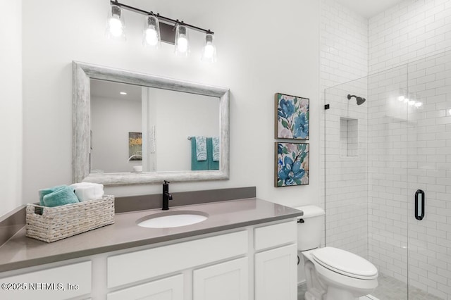 638 Windley Dr, Saint Augustine, FL 32092 - full bath with vanity, a stall shower, and toilet