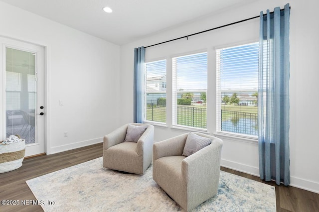 638 Windley Dr, Saint Augustine, FL 32092 - sitting room featuring baseboards, dark wood finished floors, and recessed lighting