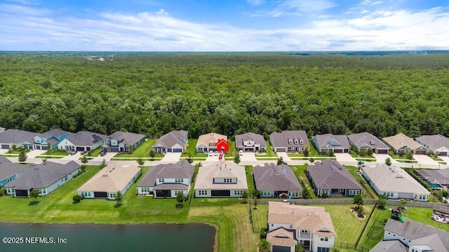 638 Windley Dr, Saint Augustine, FL 32092 - aerial perspective of suburban area with a heavily wooded area and a large body of water