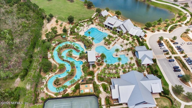638 Windley Dr, Saint Augustine, FL 32092 - bird's eye view of a pool and a large body of water