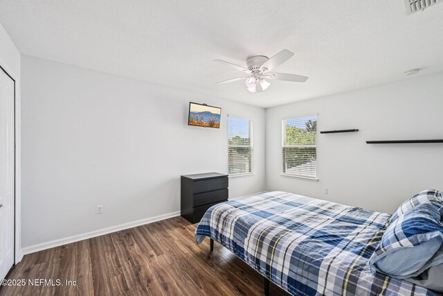 145 Thornloe Dr, Saint Johns, FL 32259 - bedroom with wood finished floors, baseboards, and ceiling fan