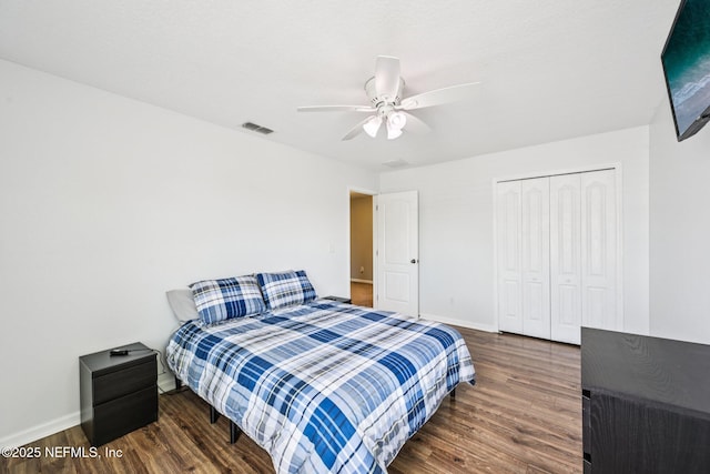 145 Thornloe Dr, Saint Johns, FL 32259 - bedroom with wood finished floors, baseboards, a closet, and ceiling fan