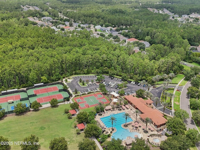 145 Thornloe Dr, Saint Johns, FL 32259 - bird's eye view of a forest and a pool area