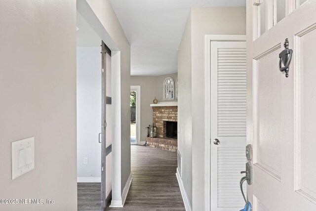 147 Quarton Dr, Orange Park, FL 32073 - corridor featuring dark wood-style floors and baseboards
