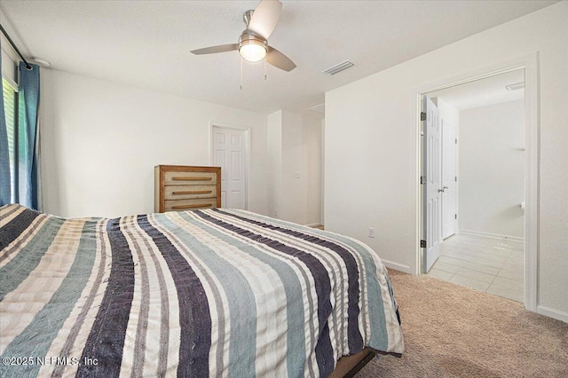 403 Boulder Ln, Jacksonville, FL 32259 - bedroom featuring carpet, tile patterned floors, baseboards, and a ceiling fan