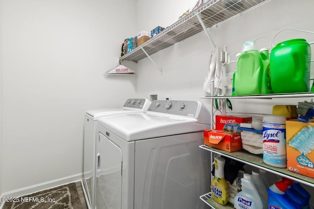 1684 Sanctuary Way, Fleming Island, FL 32003 - laundry room with washer and clothes dryer and baseboards