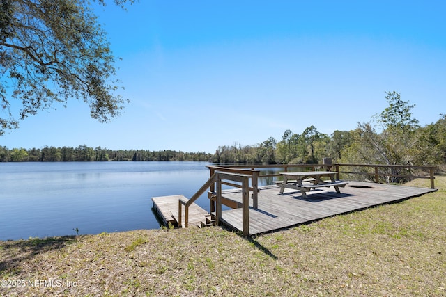 1895 Deer Run Rd, Saint Augustine, FL 32084 - dock area with a water view and a forest view