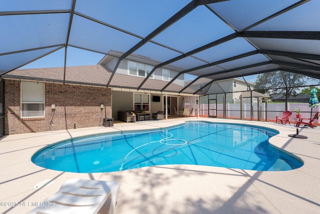 521 Cedar Arbor Ct, Saint Augustine, FL 32084 - view of pool with a patio, outdoor lounge area, and glass enclosure