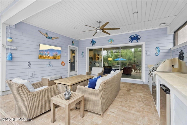 199 Ranch Land Cir, Saint Johns, FL 32259 - view of patio / terrace with a ceiling fan, area for grilling, and outdoor dining area