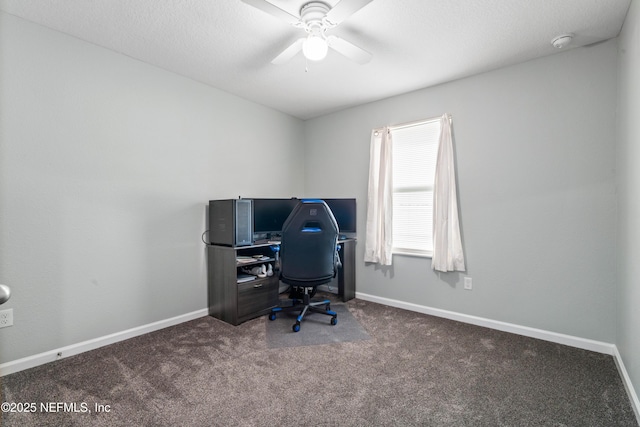 8552 Lake George Cir W, Macclenny, FL 32063 - carpeted office with a ceiling fan and baseboards