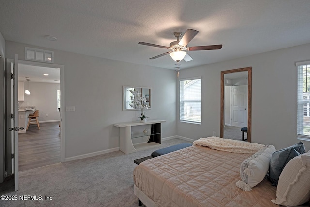 12252 Lyons St, Jacksonville, FL 32224 - bedroom with multiple windows, light colored carpet, baseboards, and a textured ceiling
