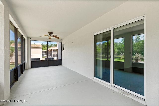 65074 Mossy Creek Ln, Yulee, FL 32097 - unfurnished sunroom featuring ceiling fan