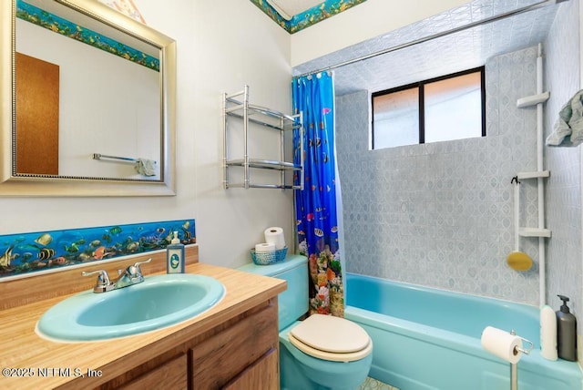 5342 Hickson Rd, Jacksonville, FL 32207 - full bath featuring vanity, toilet, and shower / bathtub combination with curtain