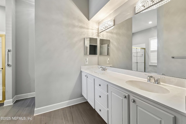 1141 Glengad, Ormond Beach, FL 32174 - bathroom with wood finished floors and double vanity