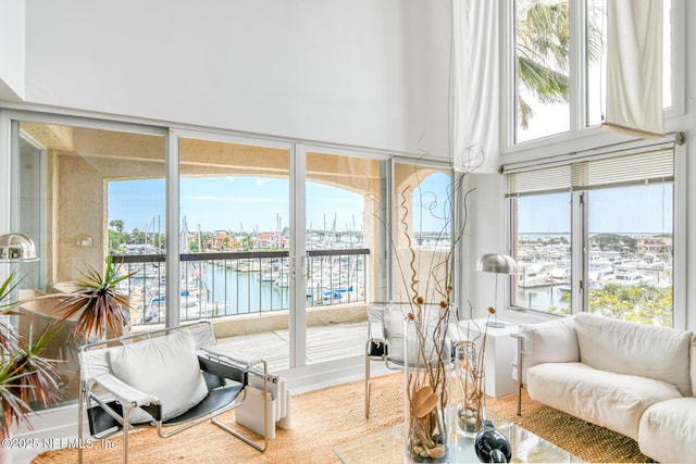 3115 Harbor Dr, Saint Augustine, FL 32084 - sunroom / solarium featuring a water view and view of marina