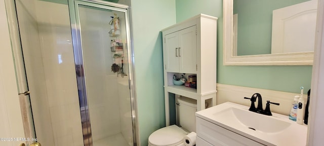 1691 Canopy Oaks Dr, Orange Park, FL 32065 - bathroom with a shower stall, toilet, and vanity