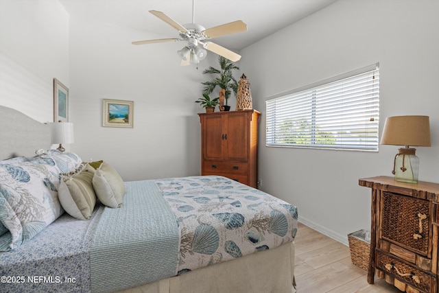 5473 Pelican Way, Saint Augustine, FL 32080 - bedroom featuring light wood-style flooring, ceiling fan, and baseboards