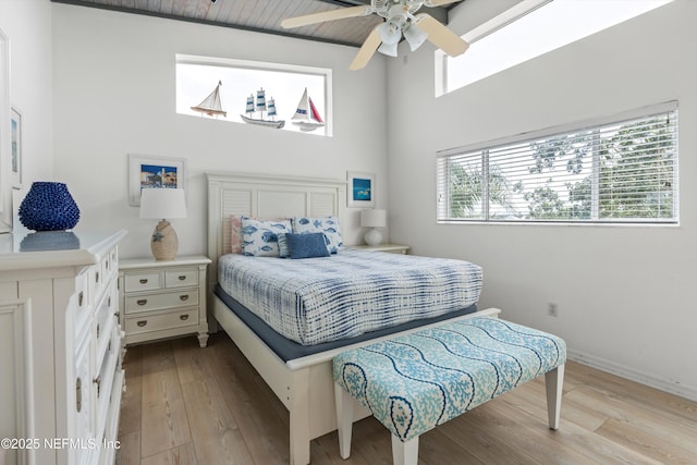 5473 Pelican Way, Saint Augustine, FL 32080 - bedroom featuring wood finished floors, baseboards, and a ceiling fan