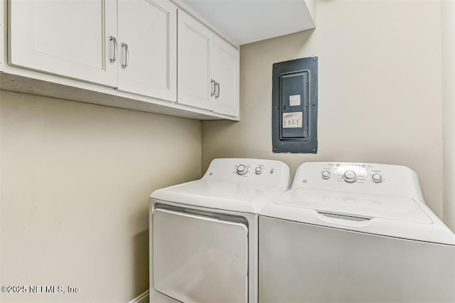 1185 Beach Walker Rd Unit 1185, Fernandina Beach, FL 32034 - laundry room with electric panel, independent washer and dryer, and cabinet space