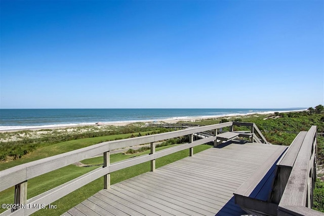1185 Beach Walker Rd Unit 1185, Fernandina Beach, FL 32034 - wooden deck with view of water and beach