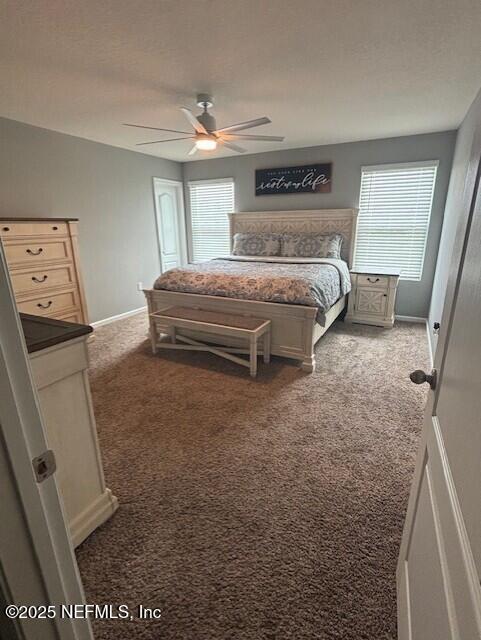 2358 Evening Oaks Ln, Green Cove Springs, FL 32043 - carpeted bedroom featuring baseboards and ceiling fan