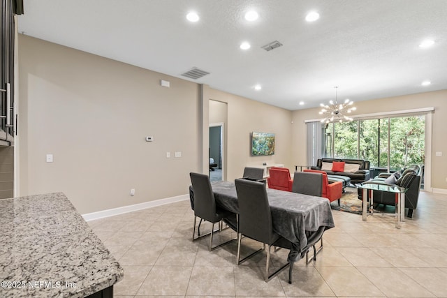 117 S Durbin Pkwy, Saint Johns, FL 32259 - dining room with recessed lighting, a chandelier, light tile patterned floors, and baseboards