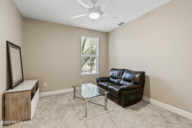 117 S Durbin Pkwy, Saint Johns, FL 32259 - sitting room featuring ceiling fan, baseboards, and light carpet